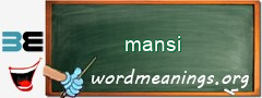 WordMeaning blackboard for mansi